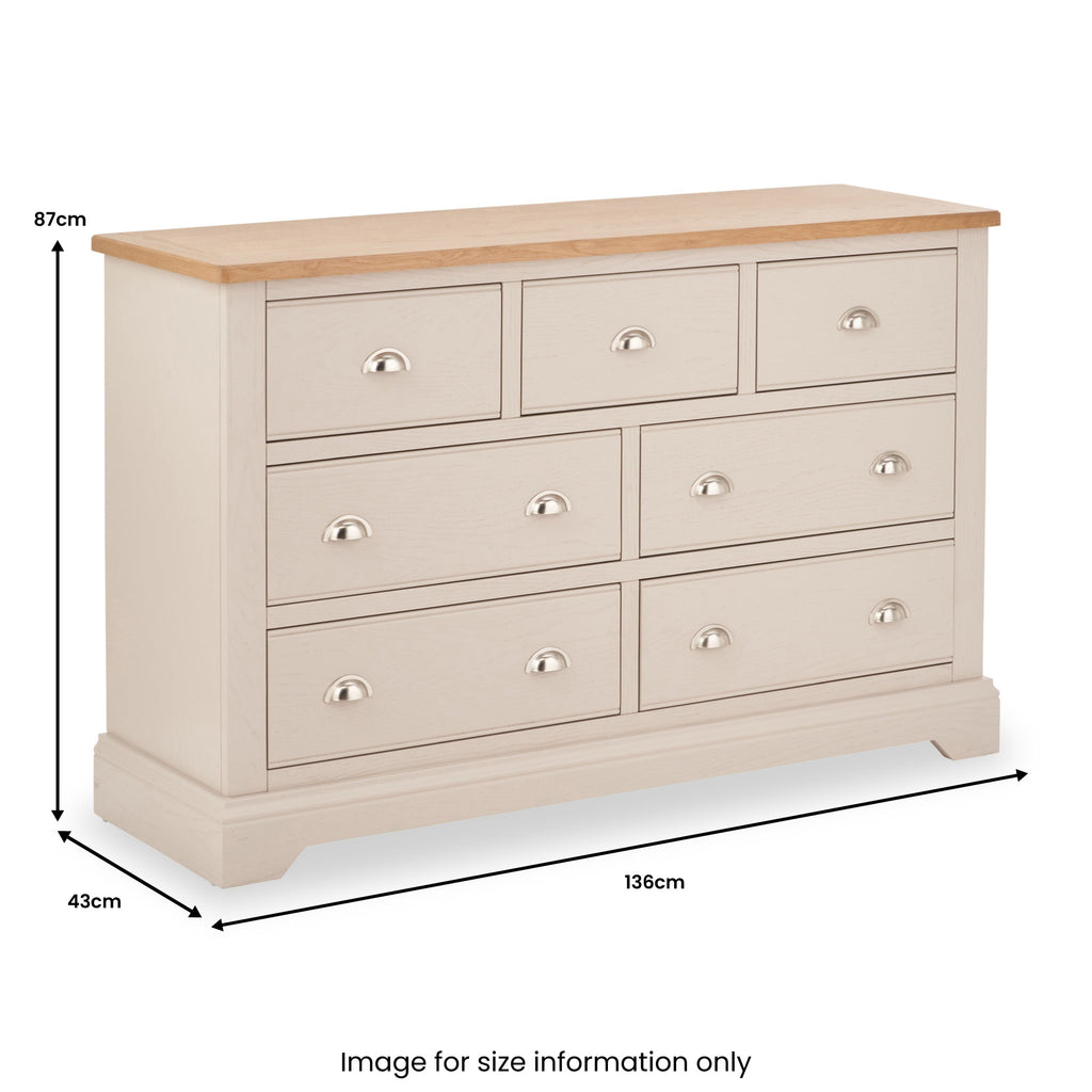 Commode Fairford en pin et chêne, 3 tiroirs au-dessus de 4 tiroirs