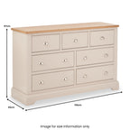 Commode Fairford en pin et chêne, 3 tiroirs au-dessus de 4 tiroirs