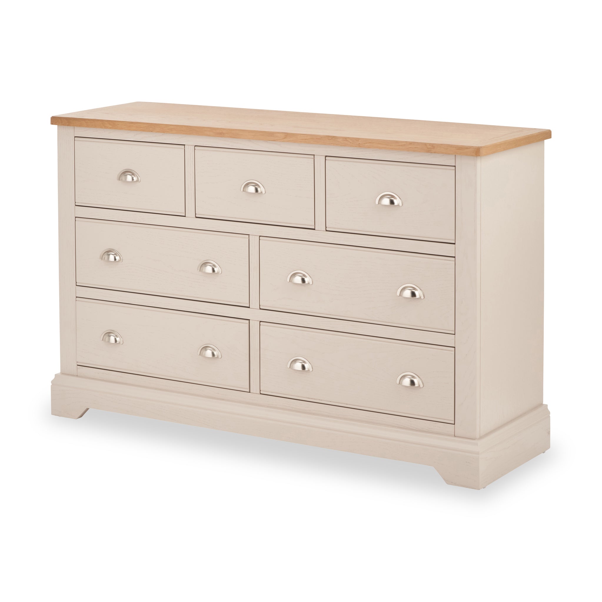 Commode Fairford en pin et chêne, 3 tiroirs au-dessus de 4 tiroirs