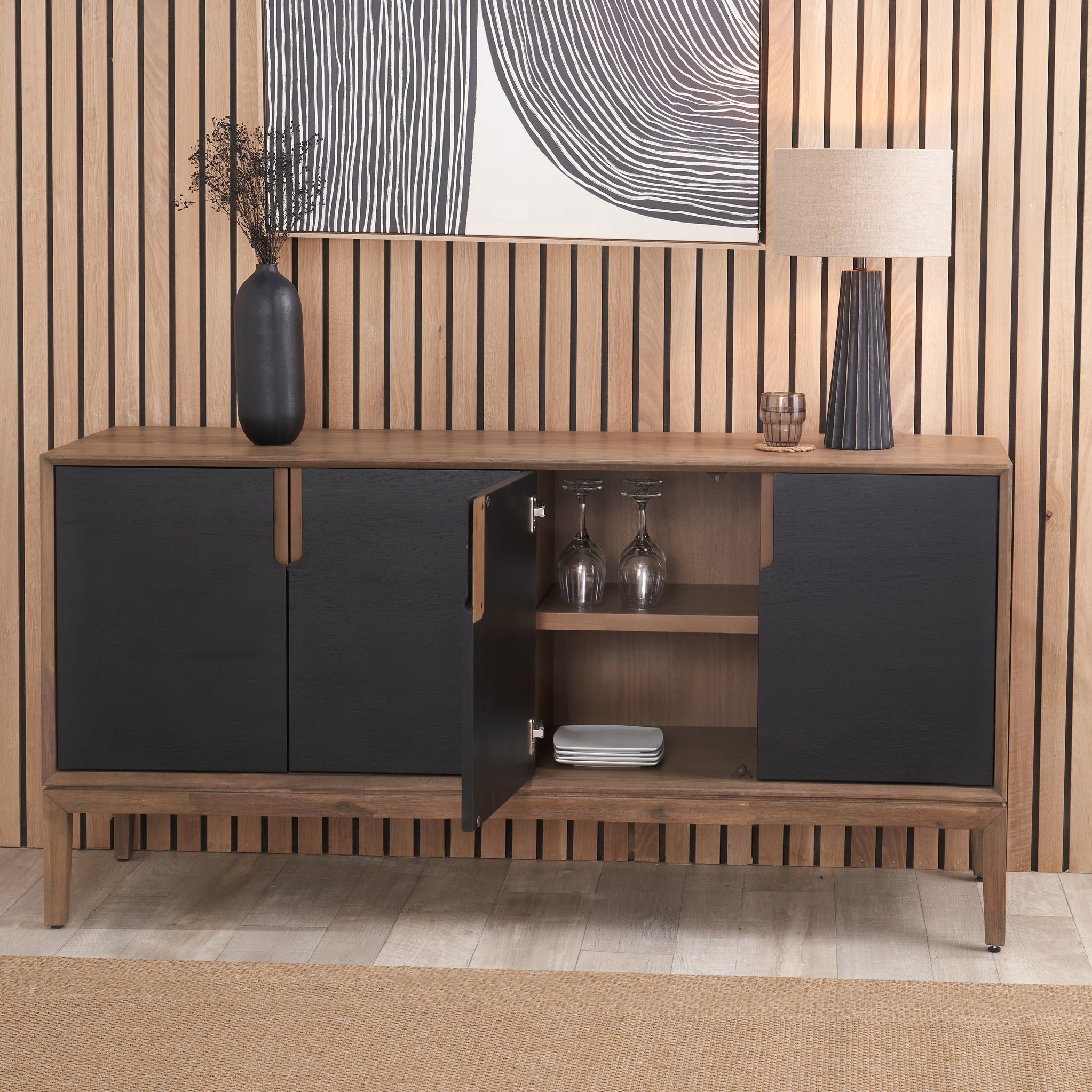 Buffet extra large Gio en bois d'acacia