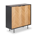 Armoire Hailee en chêne et pin à 2 portes