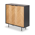 Armoire Hailee en chêne et pin à 2 portes