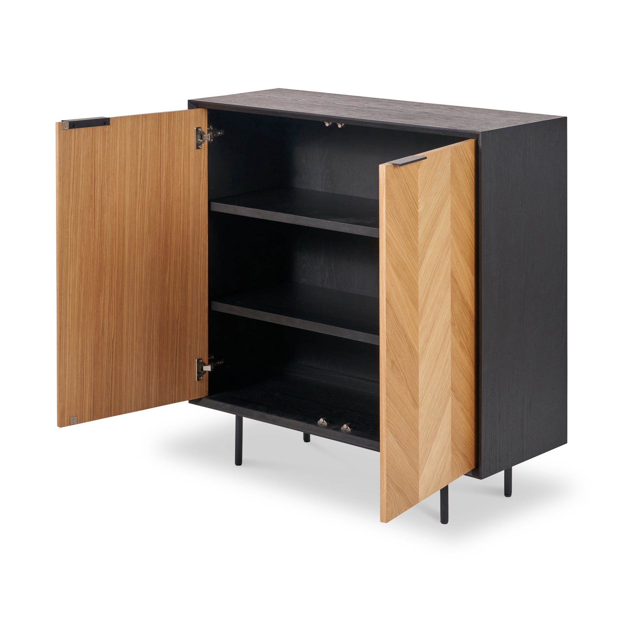 Armoire Hailee en chêne et pin à 2 portes