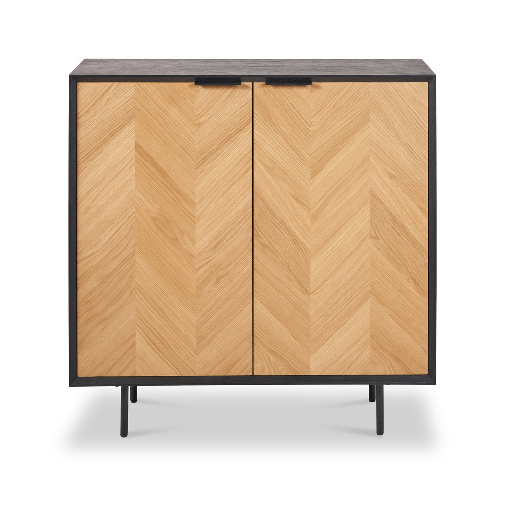 Armoire Hailee en chêne et pin à 2 portes