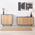 Armoire Hailee en chêne et pin à 2 portes