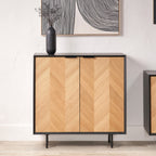 Armoire Hailee en chêne et pin à 2 portes