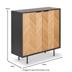 Armoire Hailee en chêne et pin à 2 portes