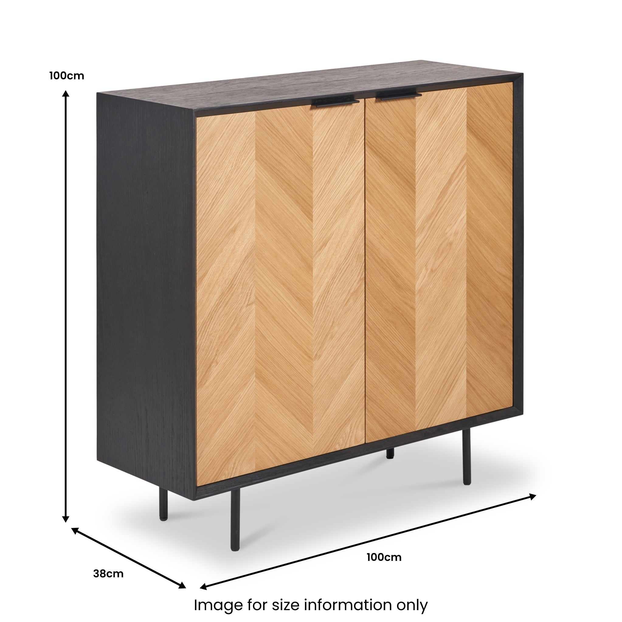 Armoire Hailee en chêne et pin à 2 portes