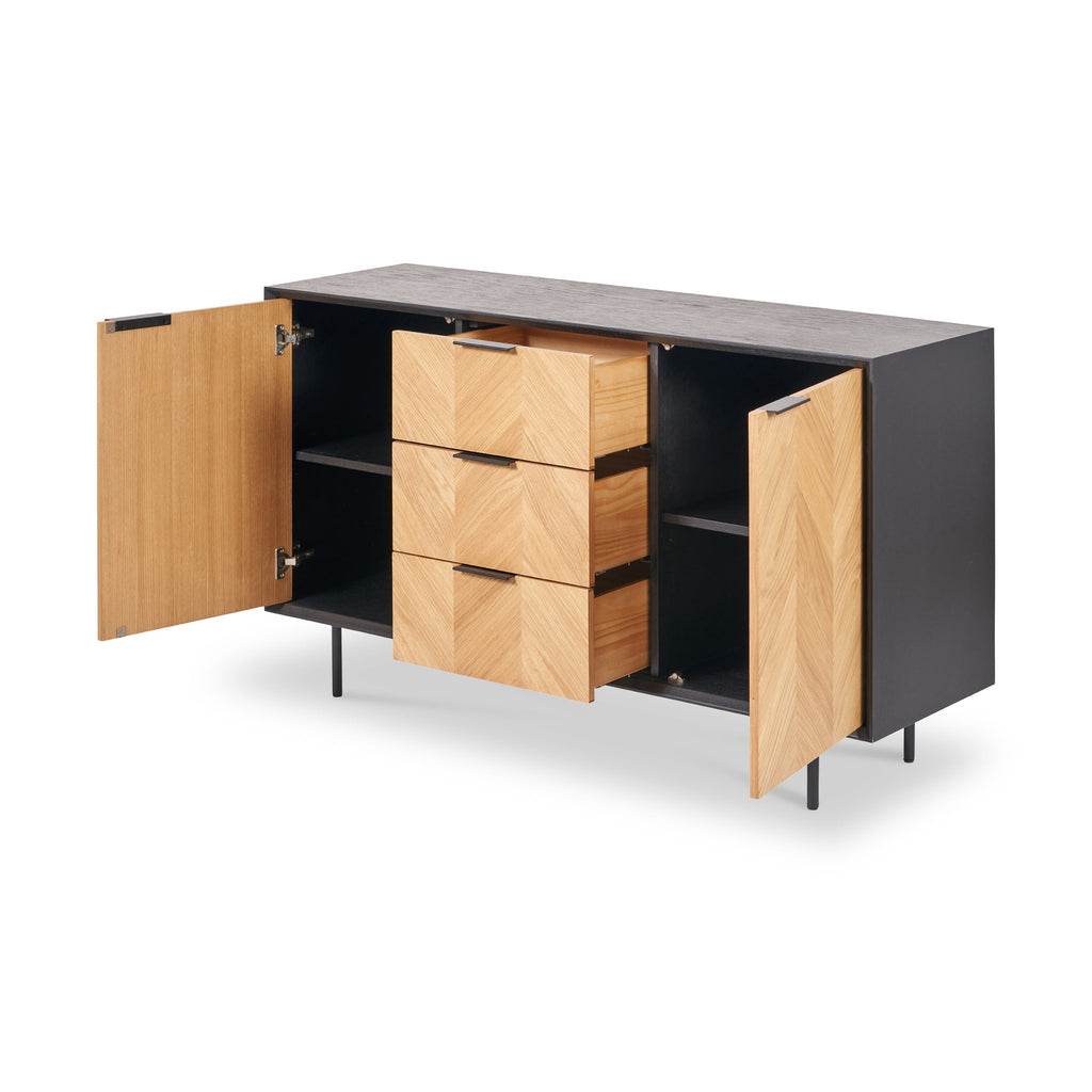 Grand buffet Hailee en chêne et pin