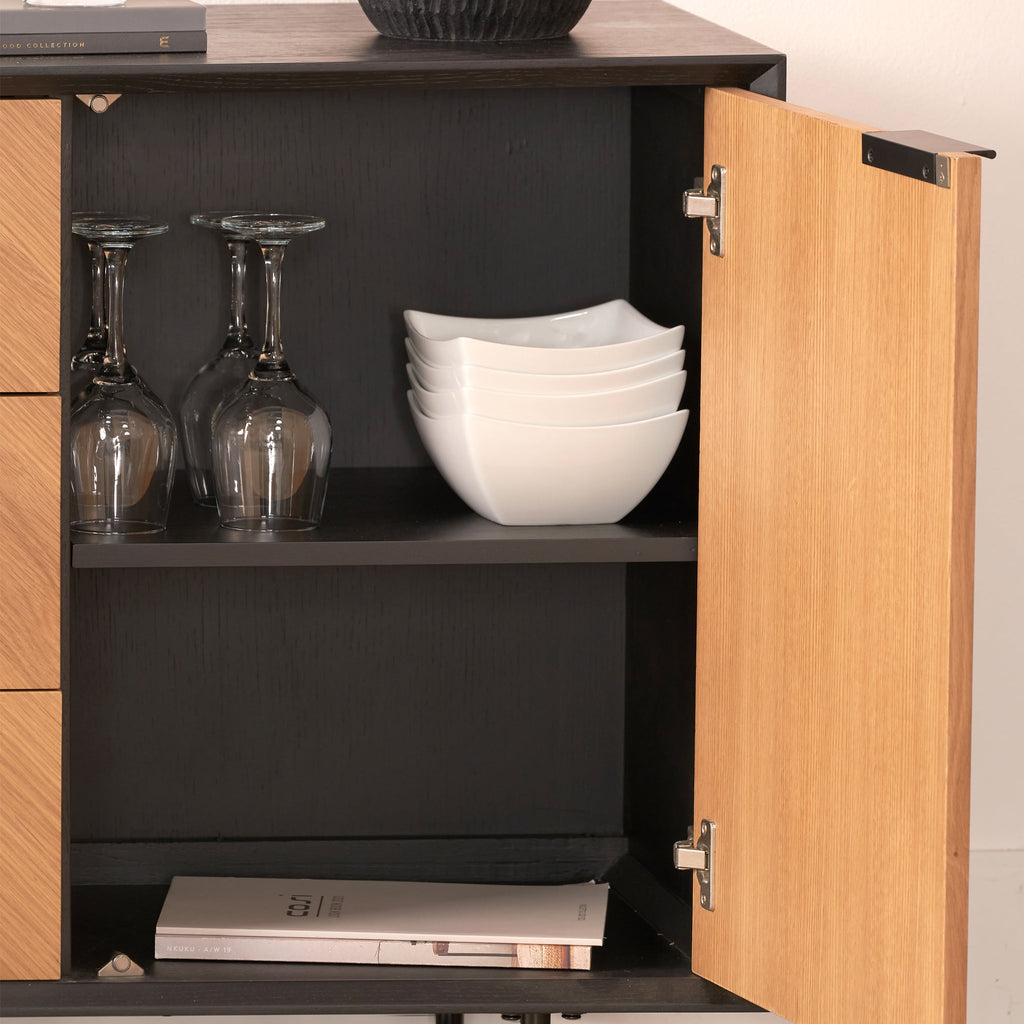 Grand buffet Hailee en chêne et pin