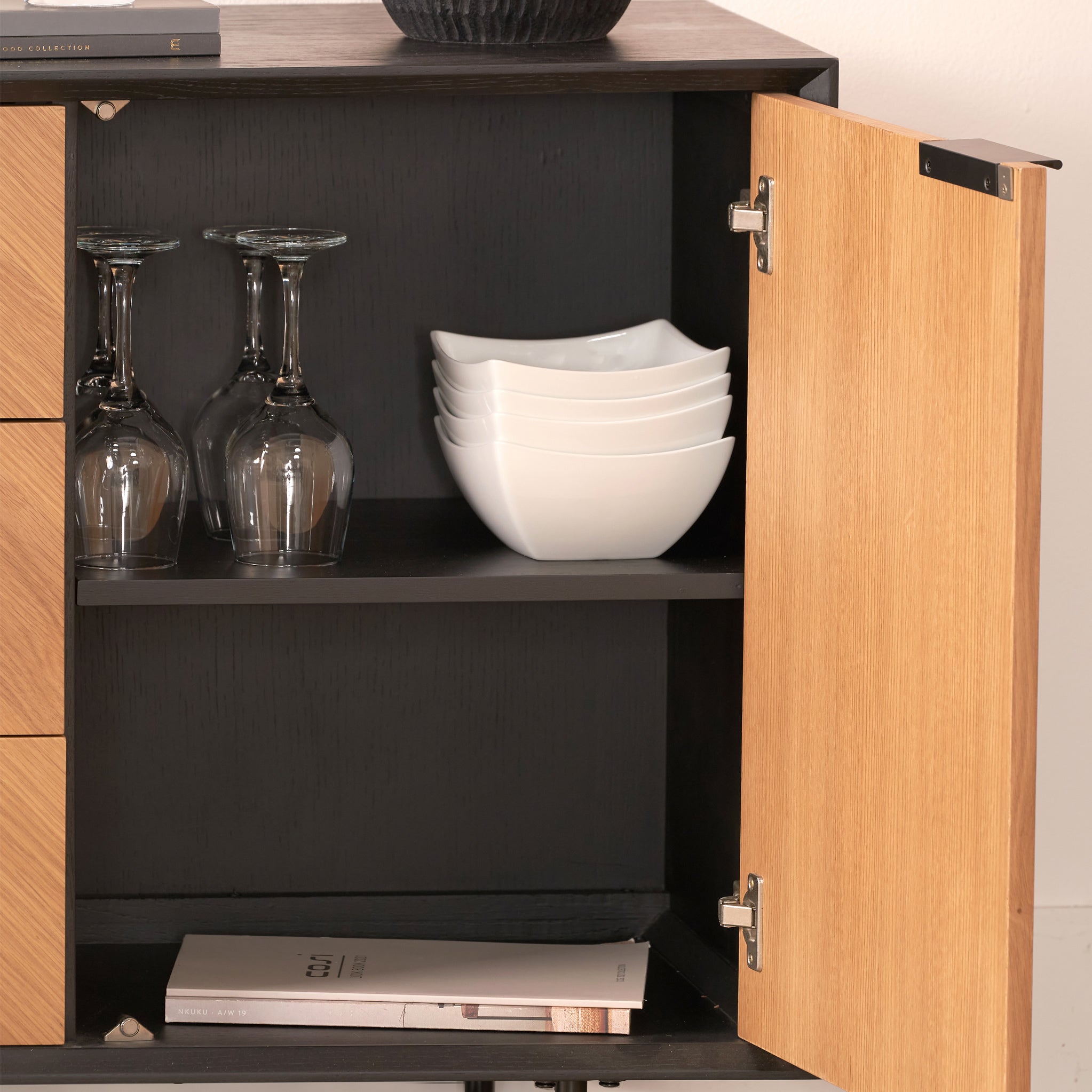 Grand buffet Hailee en chêne et pin