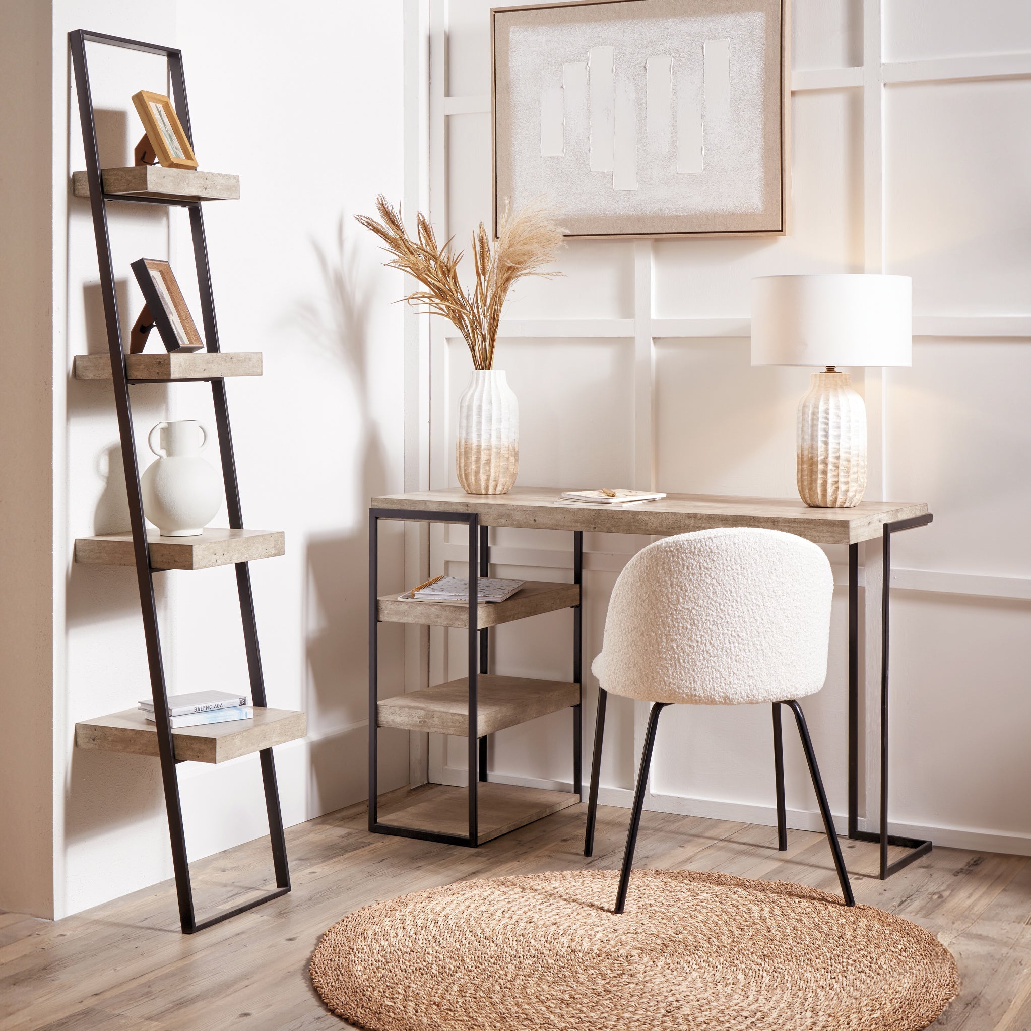 Étagère échelle effet béton Jersey