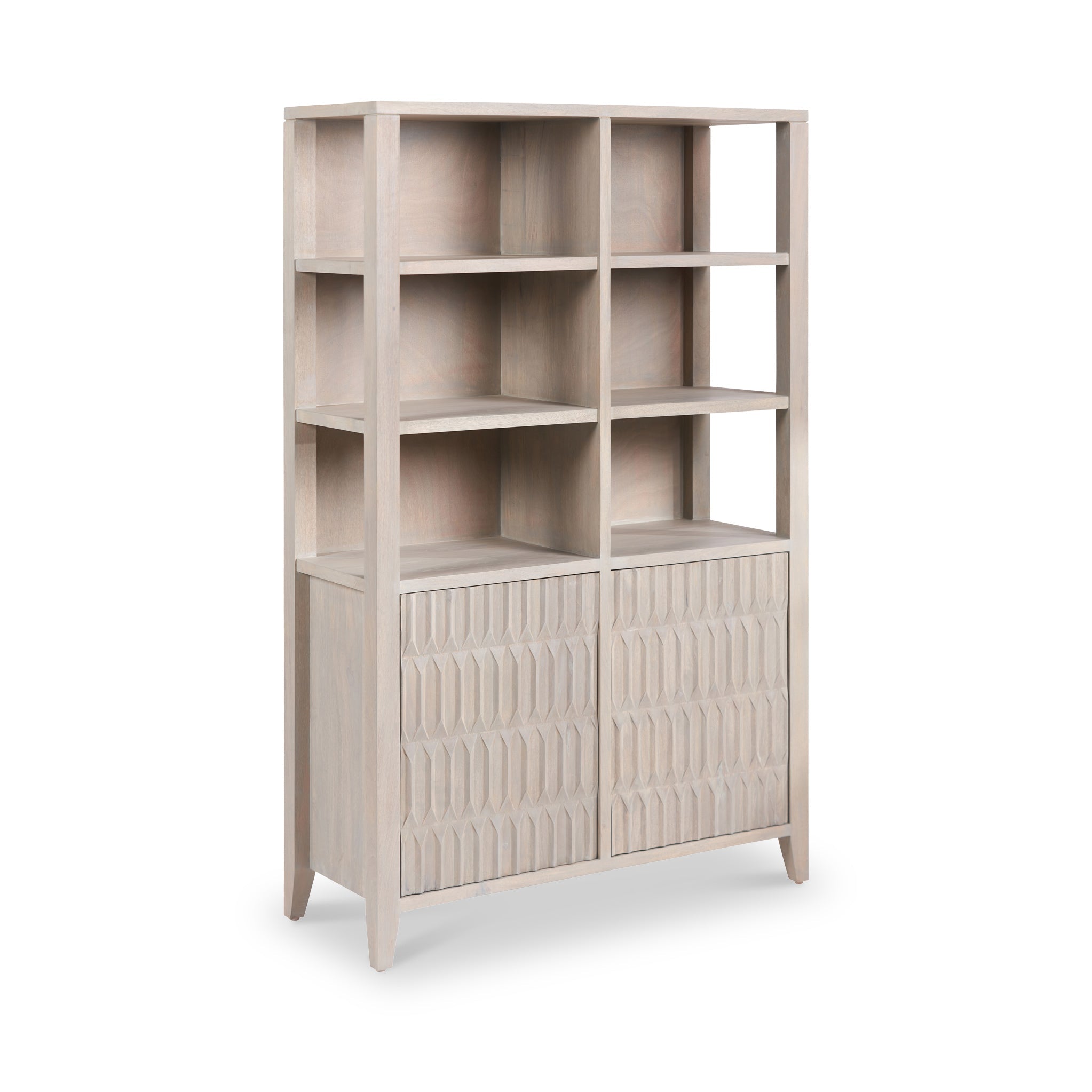 Vitrine à deux portes en bois de manguier Khao