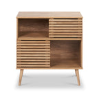 Vitrine à lattes en eucalyptus Larvik