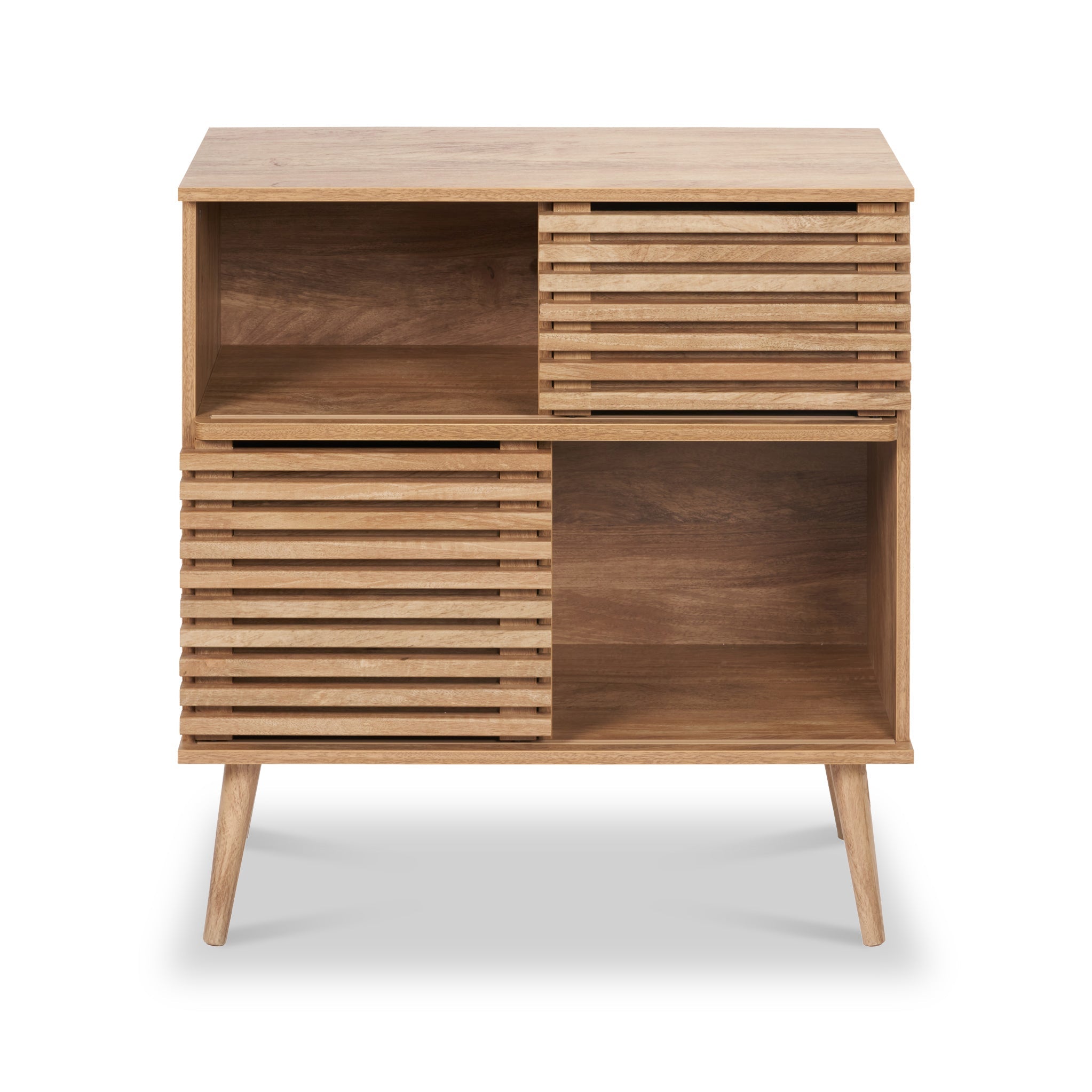 Vitrine à lattes en eucalyptus Larvik