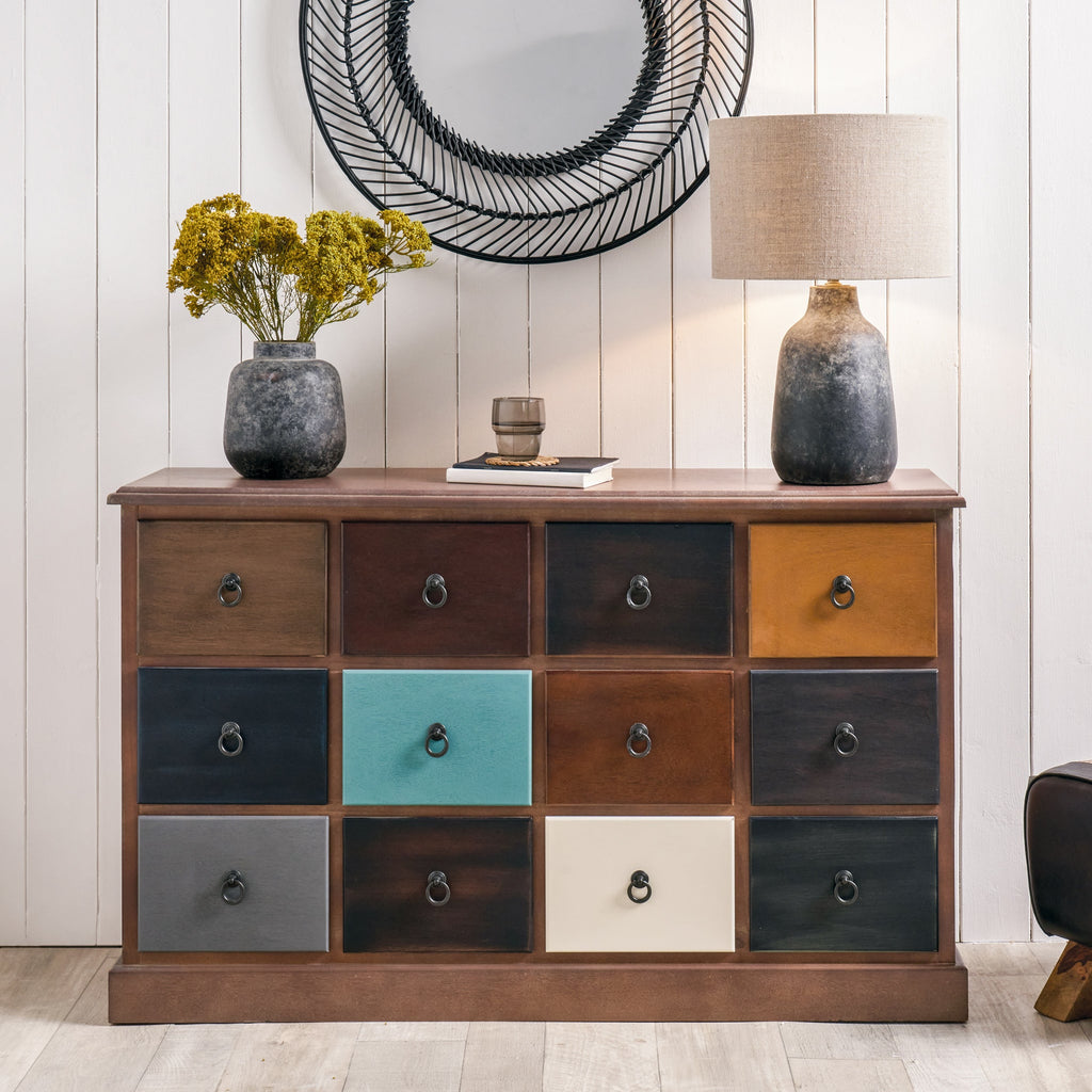 Commode Loft Pine à 12 tiroirs