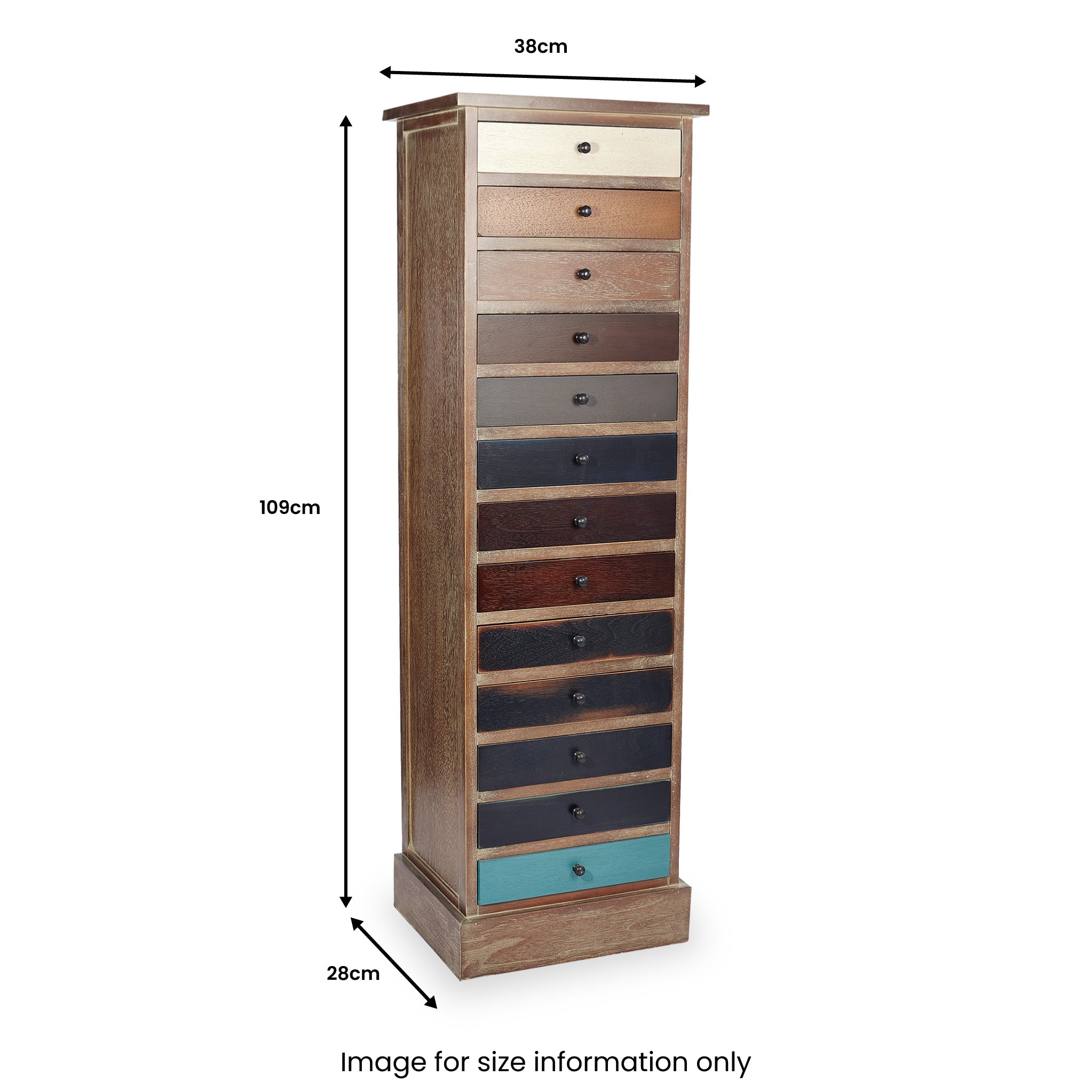 Commode haute Loft Pine à 13 tiroirs