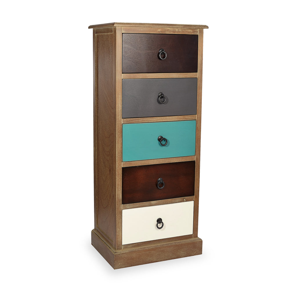 Commode haute Loft Pine à 5 tiroirs