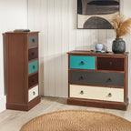 Commode haute Loft Pine à 5 tiroirs