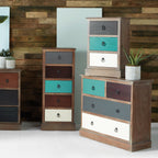 Commode haute Loft Pine à 5 tiroirs