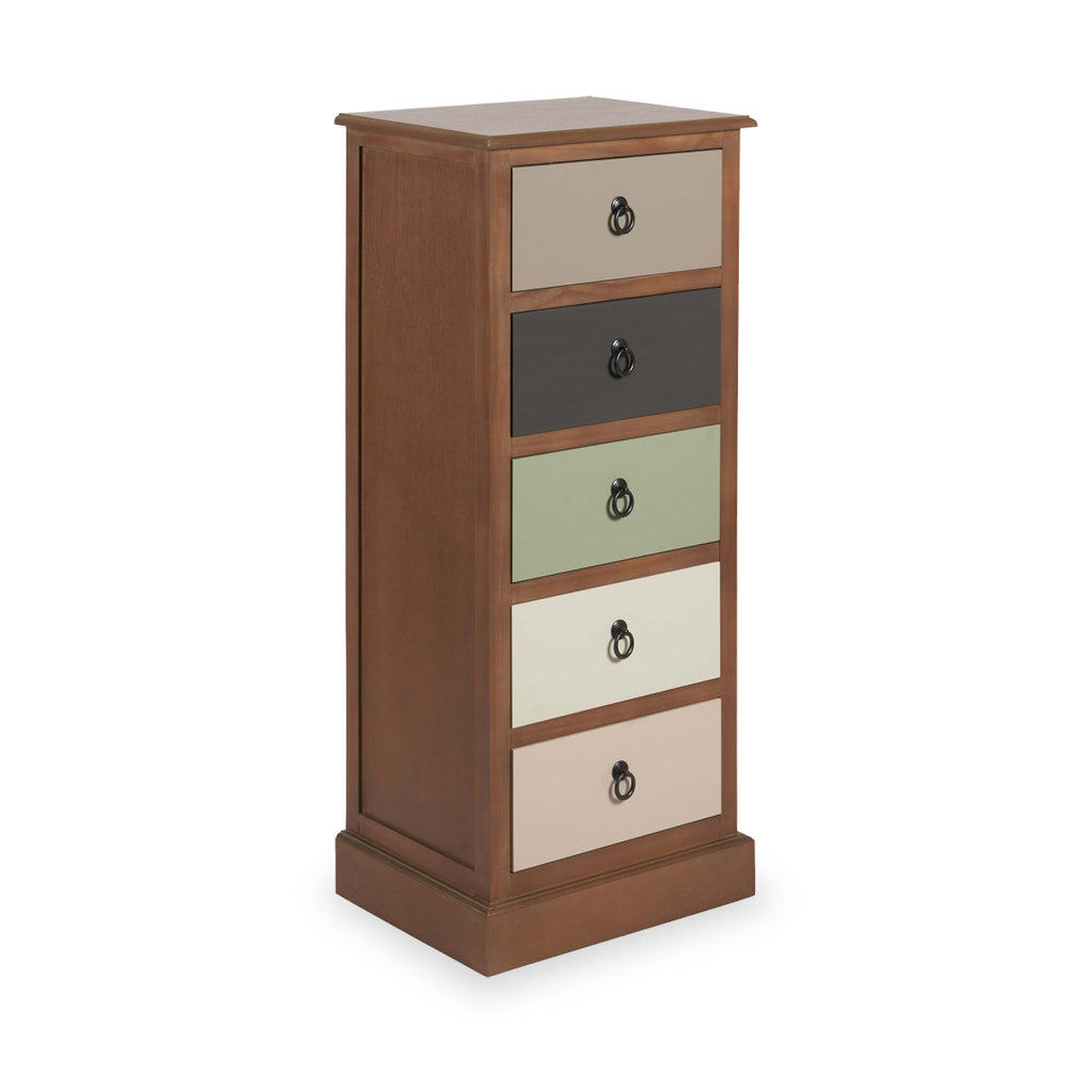 Commode haute Loft Pine à 5 tiroirs