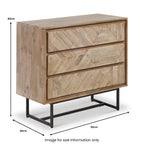 Commode 3 tiroirs Marca en acacia délavé sable