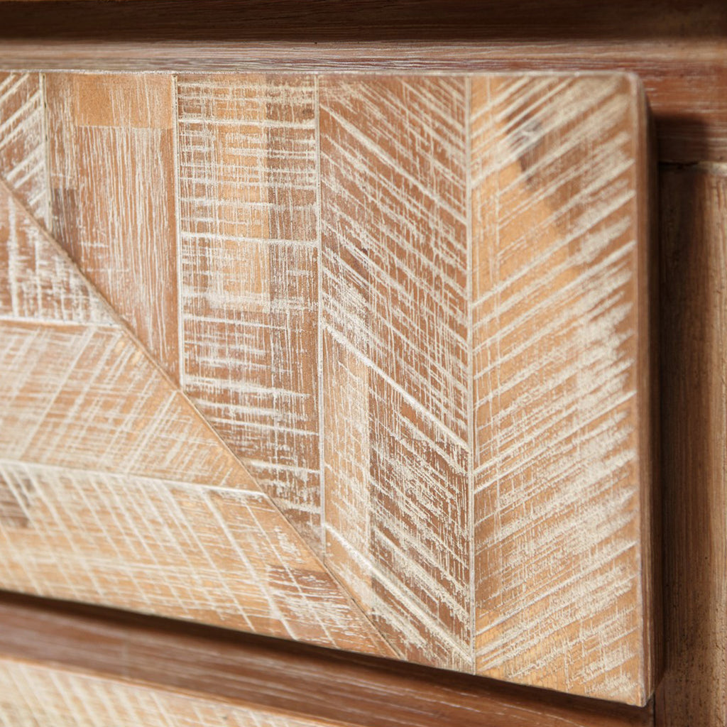 Commode 3 tiroirs Marca en acacia délavé sable