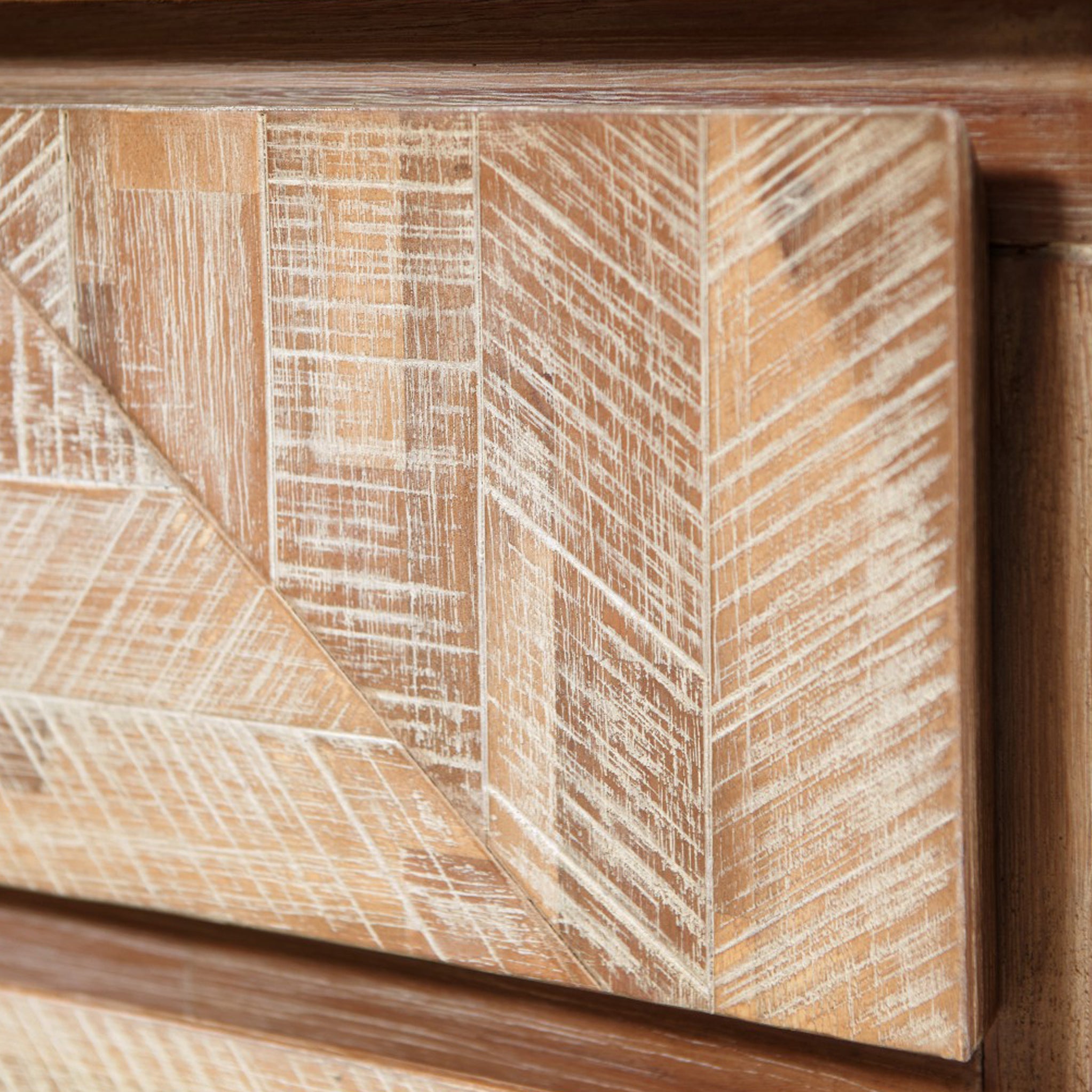 Commode 3 tiroirs Marca en acacia délavé sable