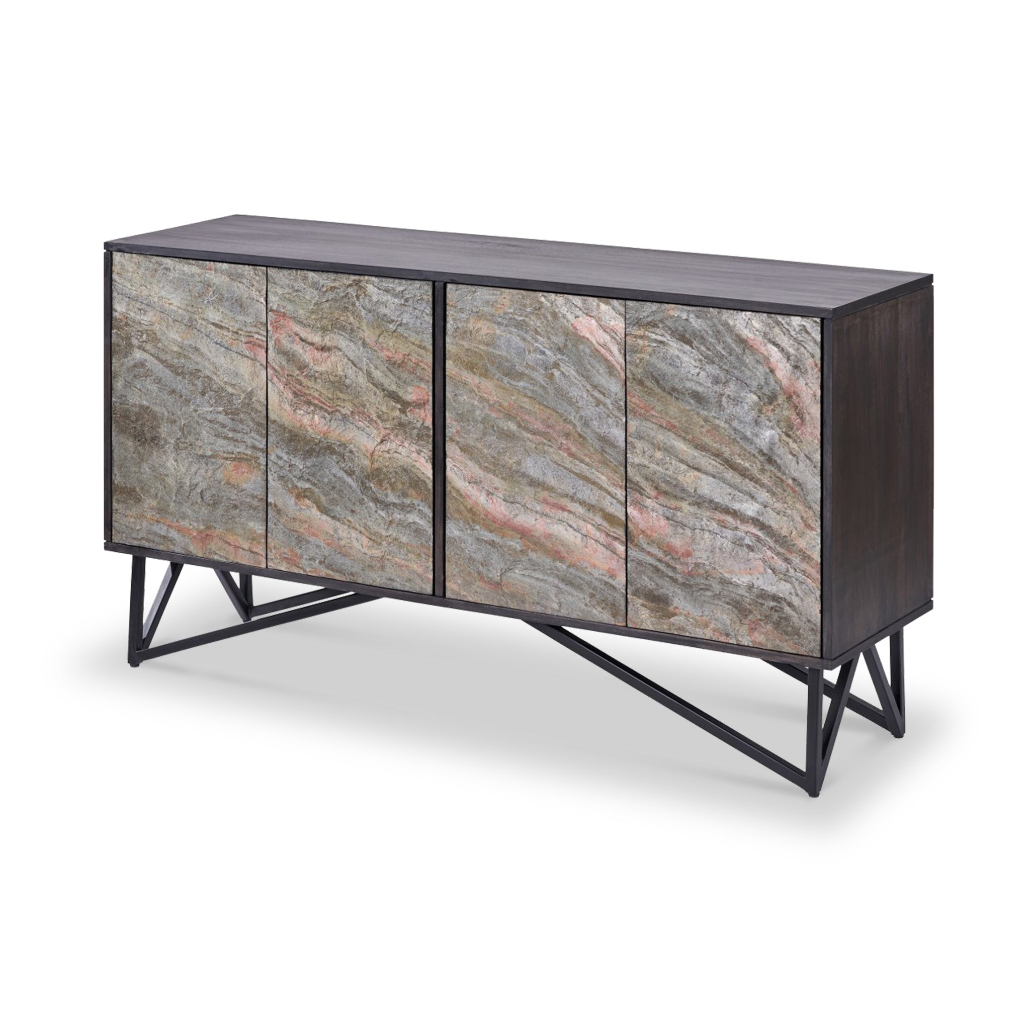 Buffet extra large effet pierre Verde