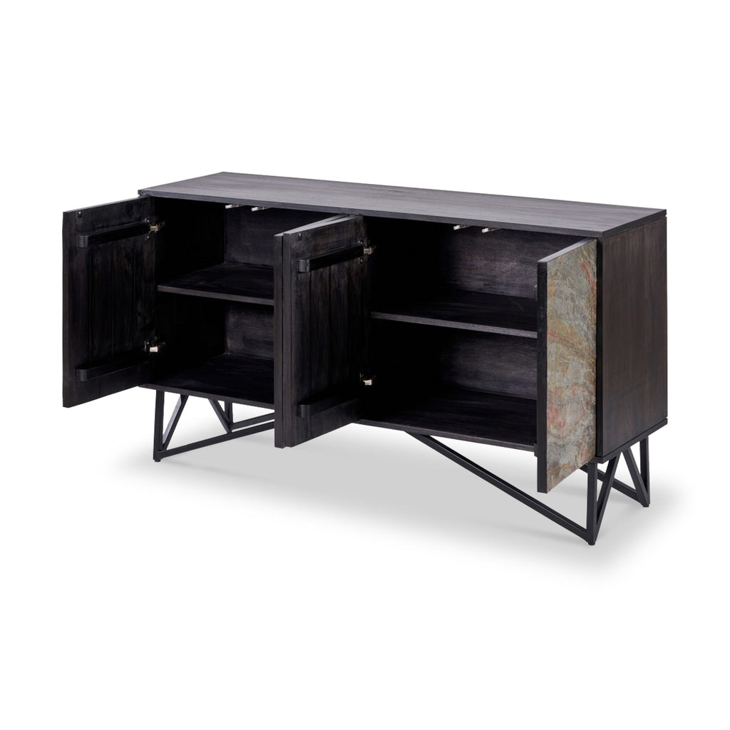 Buffet extra large effet pierre Verde