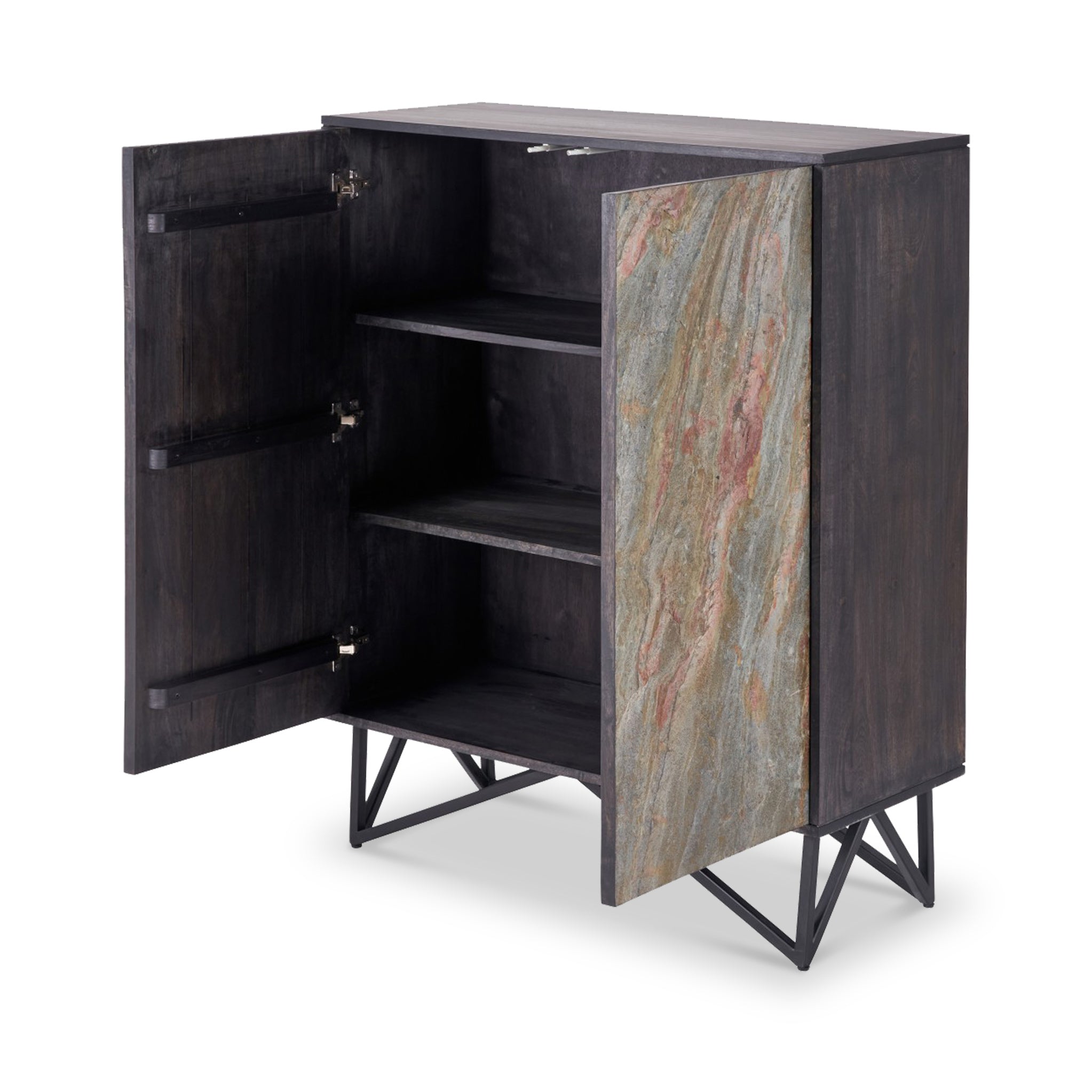 Armoire à deux portes effet pierre Verde