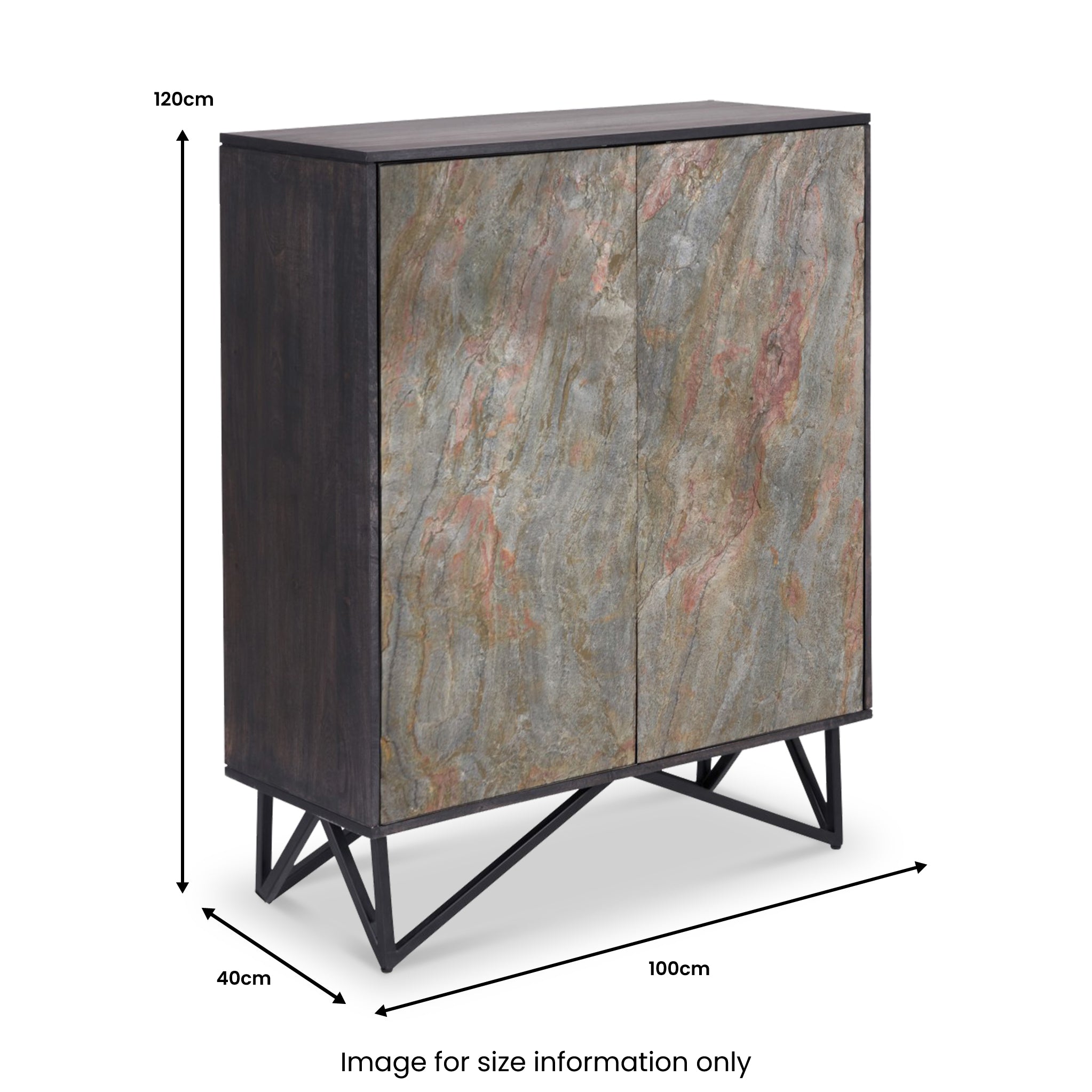 Armoire à deux portes effet pierre Verde