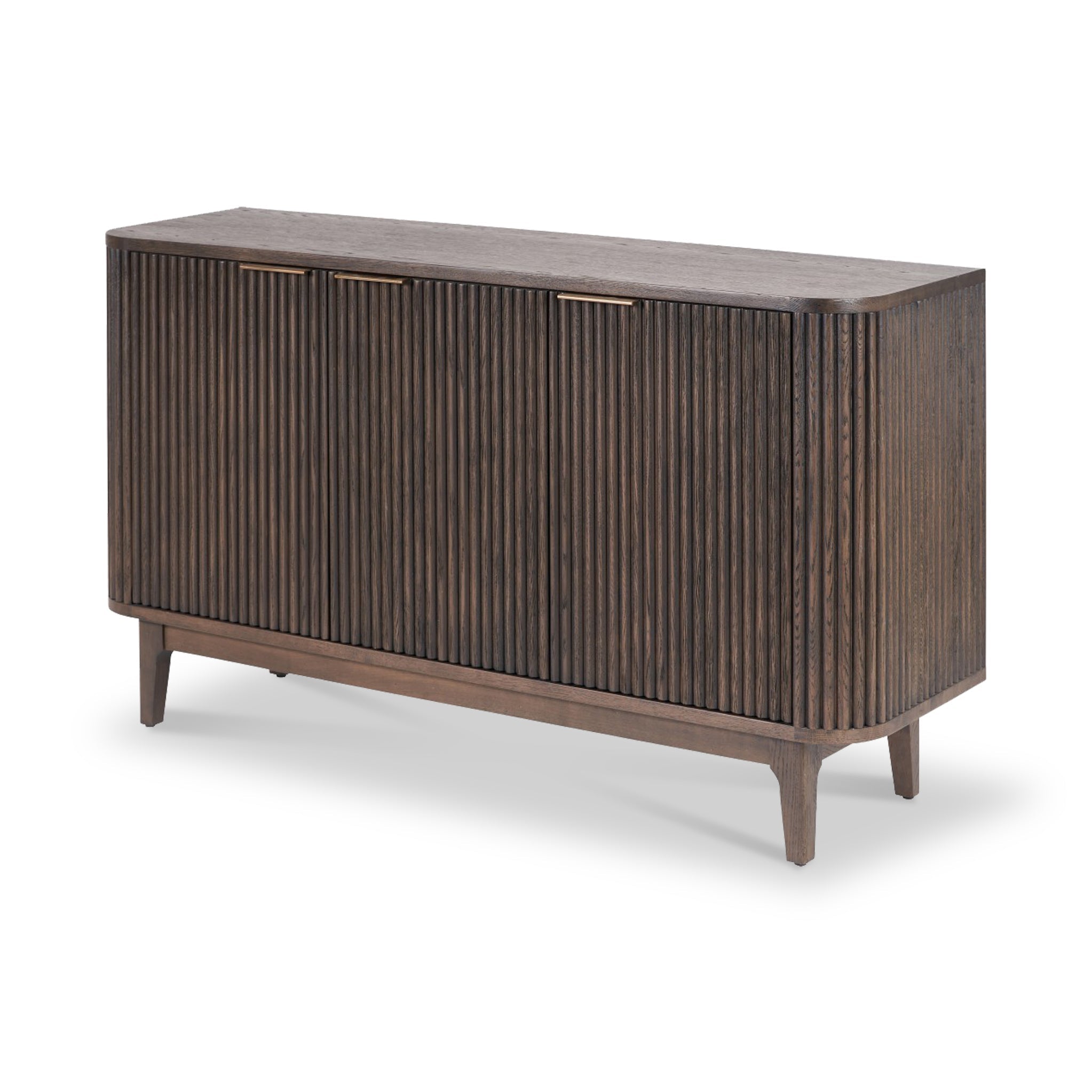 Buffet Raie en chêne et pin cannelés, grand modèle