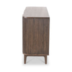 Buffet Raie en chêne et pin cannelés, grand modèle