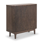 Petit buffet Raie en chêne et pin cannelés