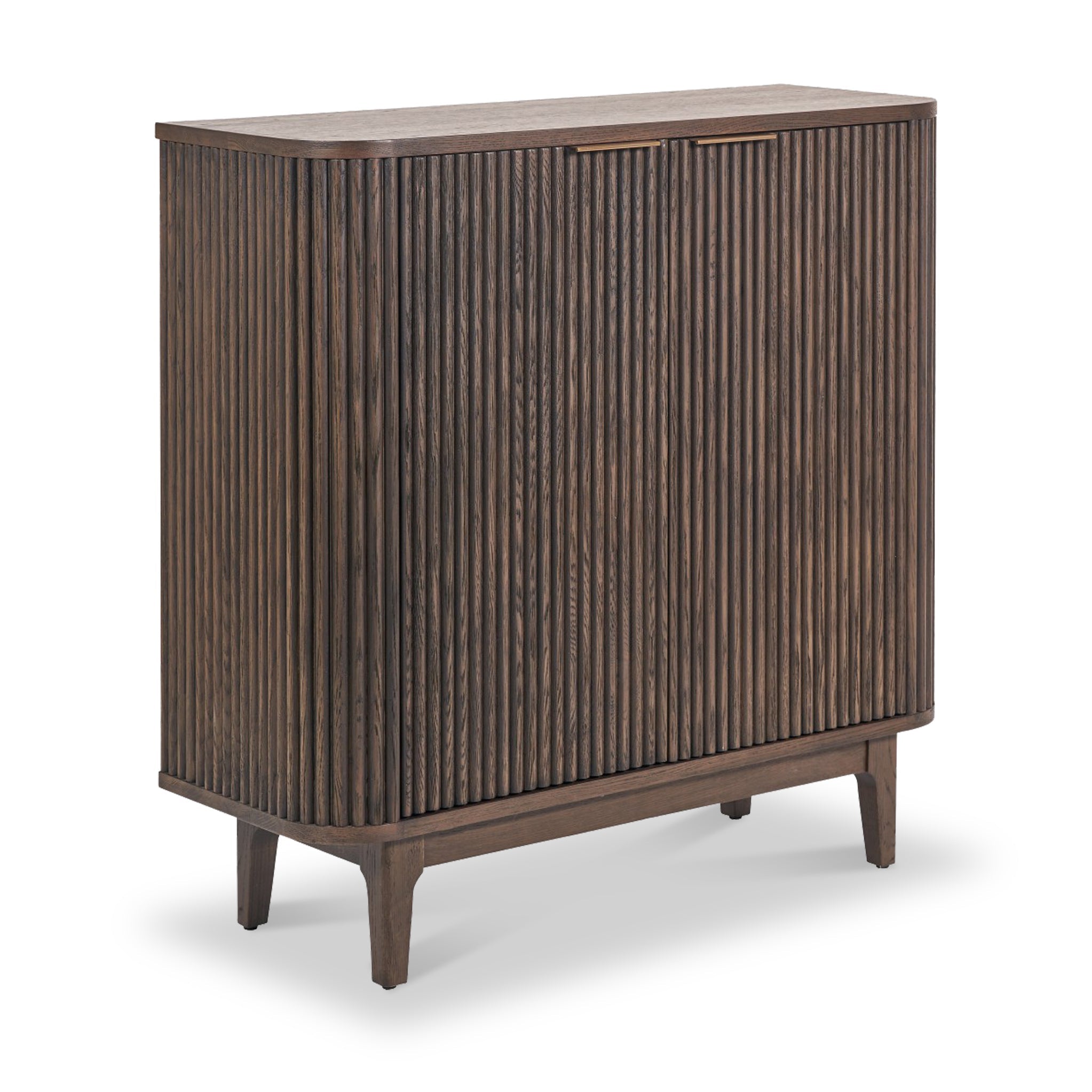 Petit buffet Raie en chêne et pin cannelés