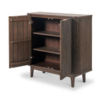 Petit buffet Raie en chêne et pin cannelés