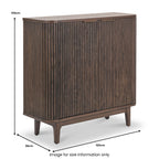 Petit buffet Raie en chêne et pin cannelés