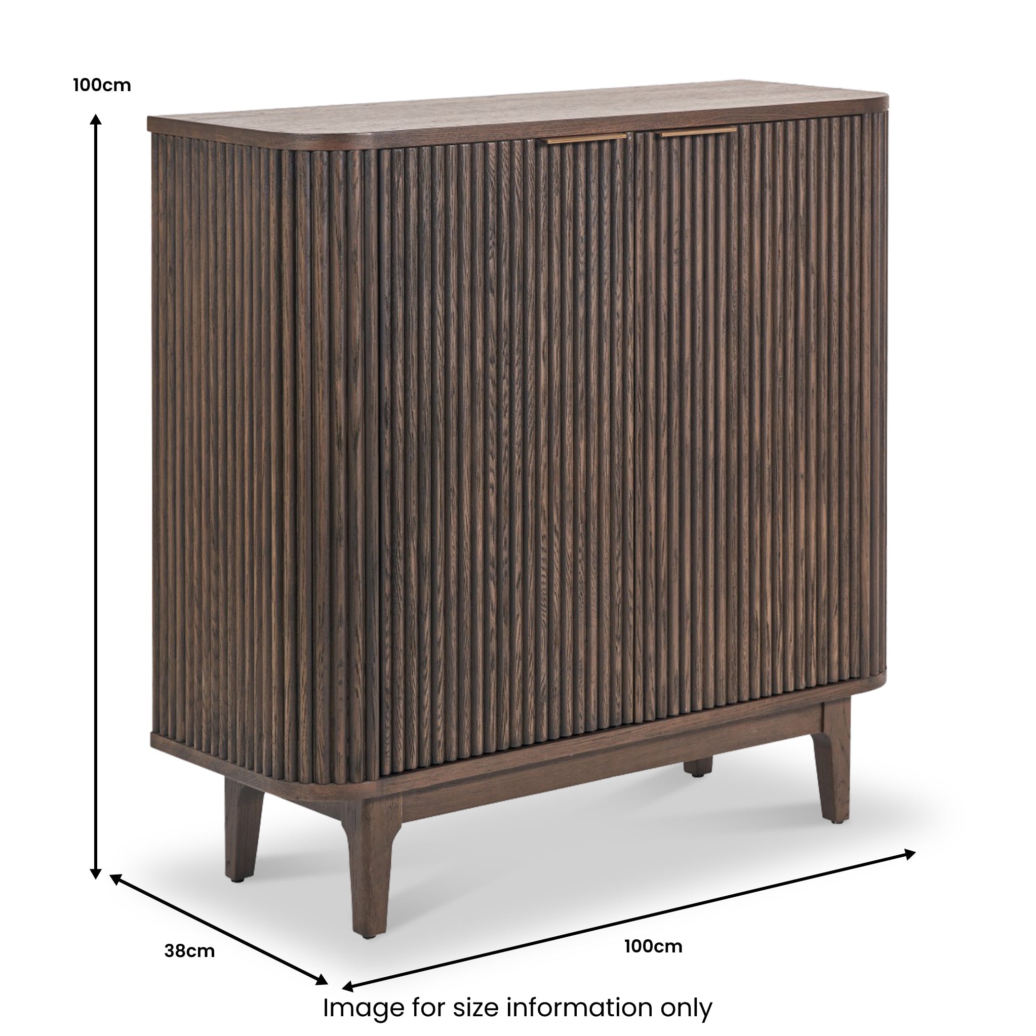 Petit buffet Raie en chêne et pin cannelés
