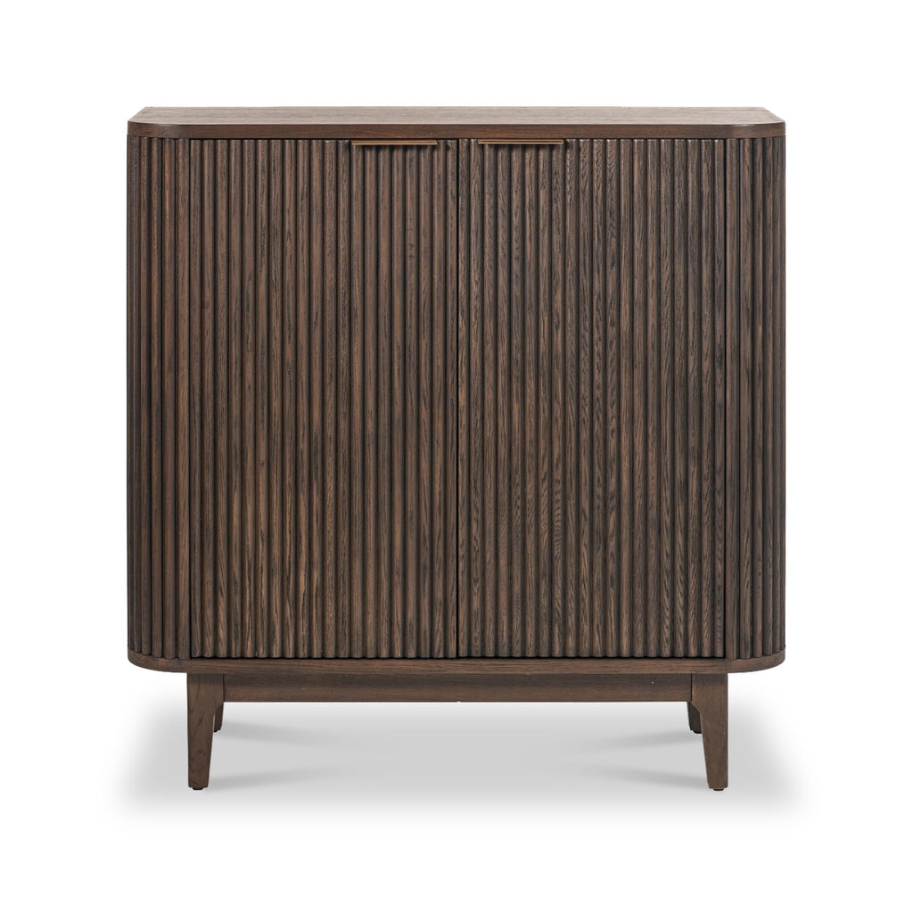 Petit buffet Raie en chêne et pin cannelés