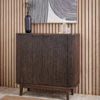 Petit buffet Raie en chêne et pin cannelés