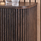 Petit buffet Raie en chêne et pin cannelés