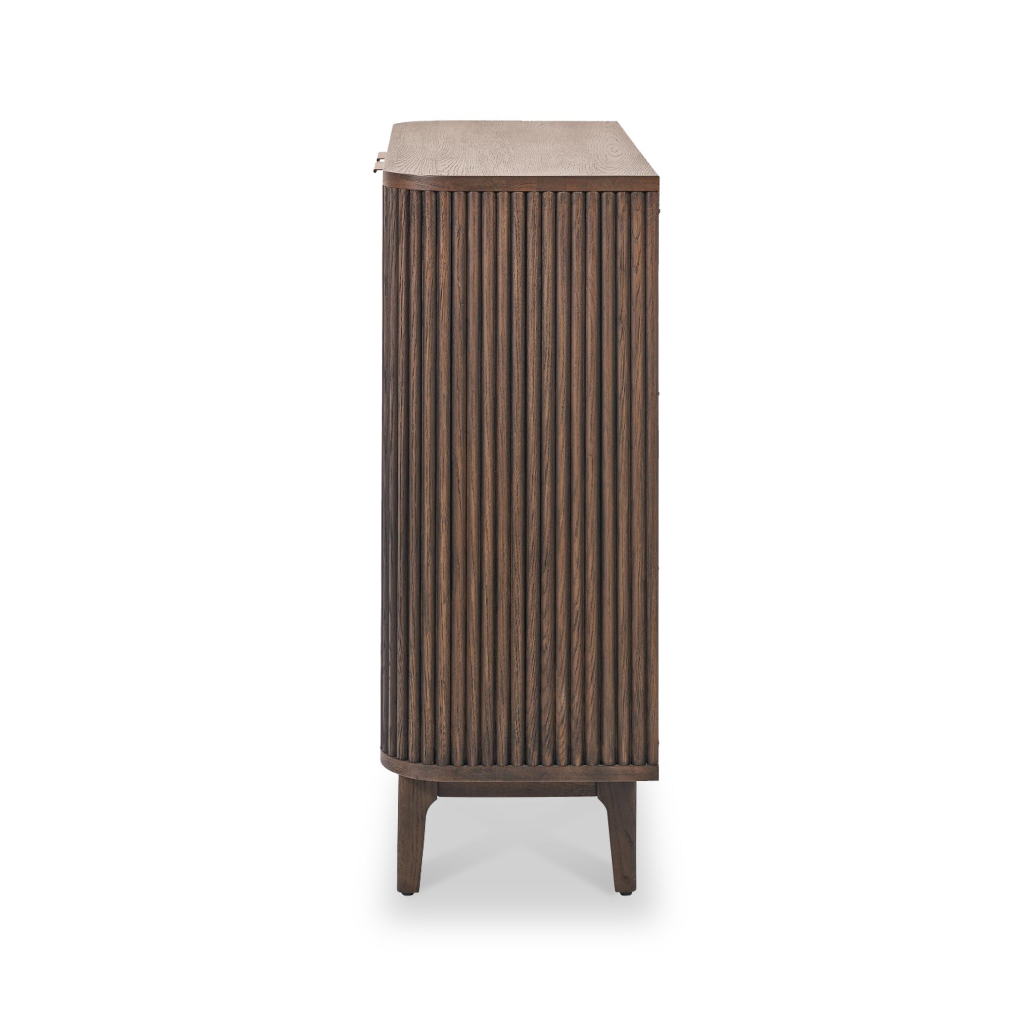 Petit buffet Raie en chêne et pin cannelés