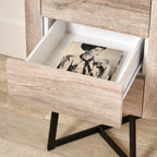 Commode haute Ukiah effet chêne à 5 tiroirs