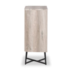 Commode haute Ukiah effet chêne à 5 tiroirs