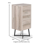 Commode haute Ukiah effet chêne à 5 tiroirs