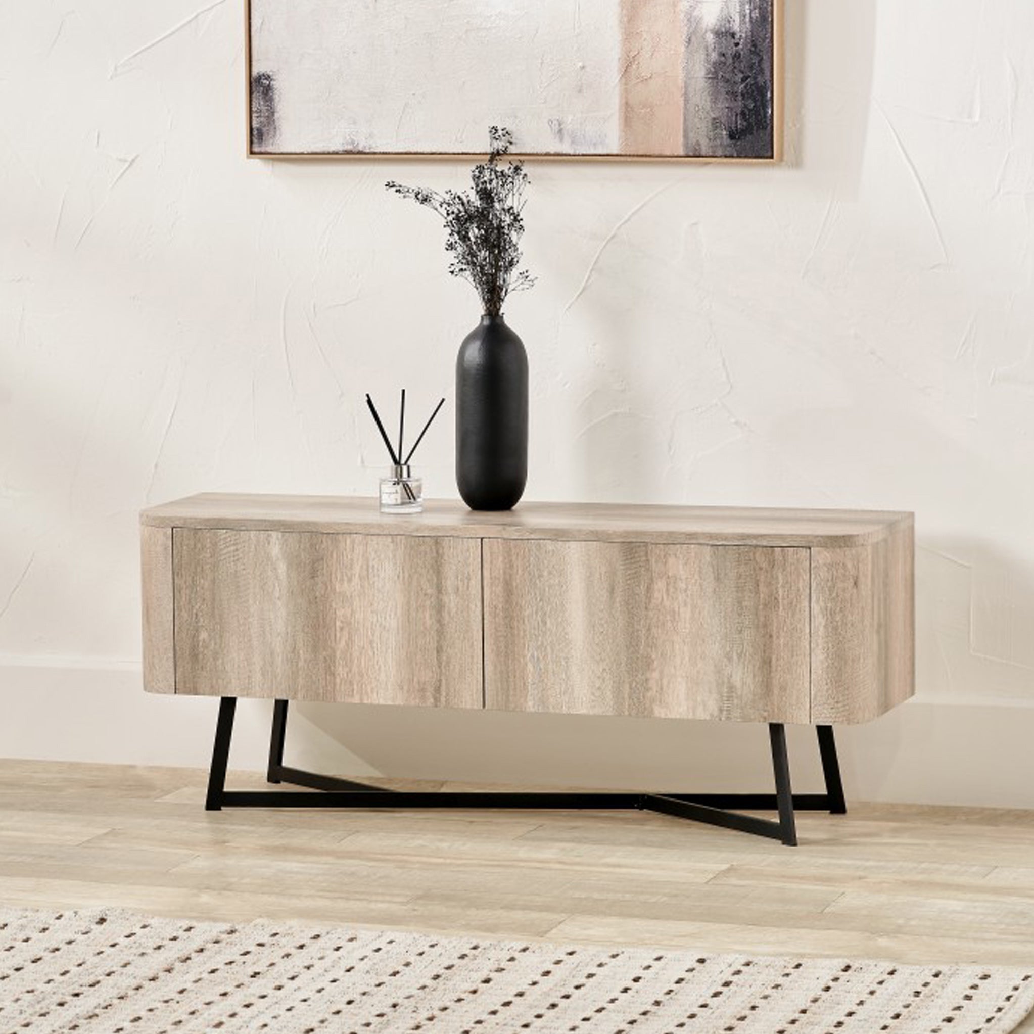 Meuble TV Ukiah effet chêne 120 cm