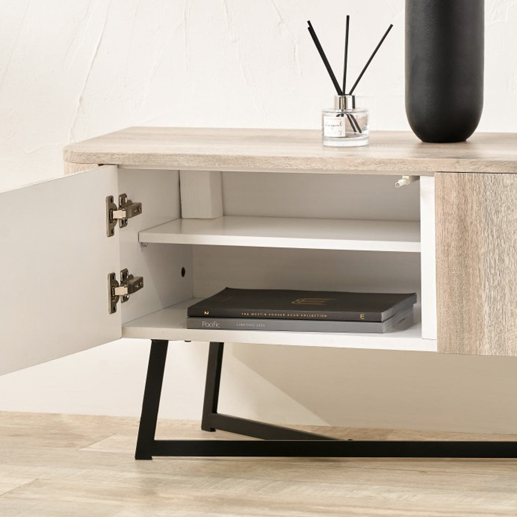 Meuble TV Ukiah effet chêne 120 cm