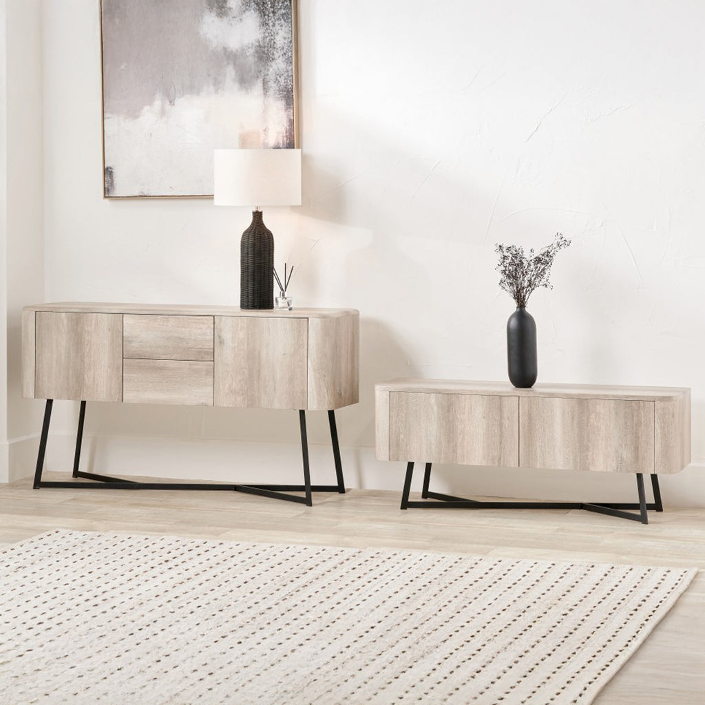 Meuble TV Ukiah effet chêne 120 cm