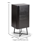 Commode haute Ukiah en frêne noir à 5 tiroirs